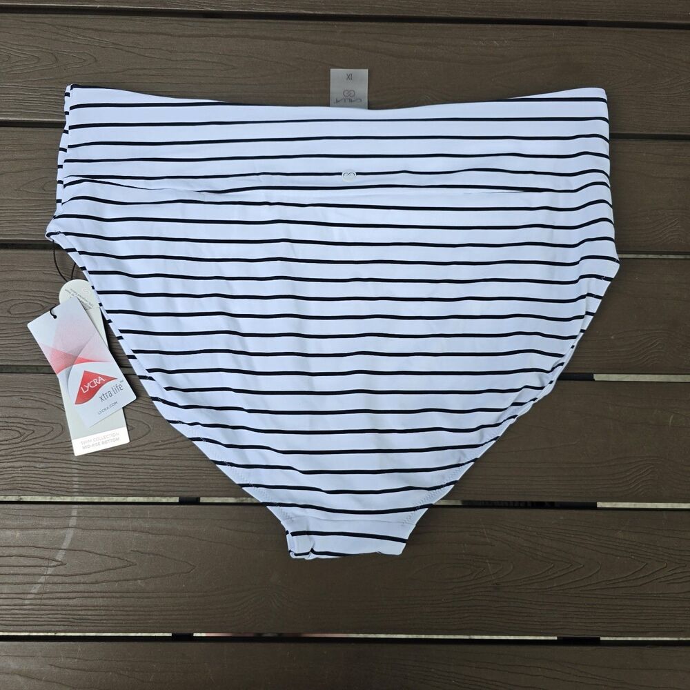 CALIA Women's Black U-Bar Halter Cami Tankini W/ Wide Band Bikini Sz 1X New - Picture 5 of 7